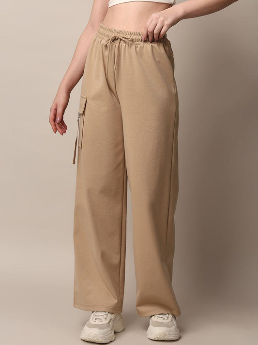 Cotton Blend Straight Fit Trouser for Women