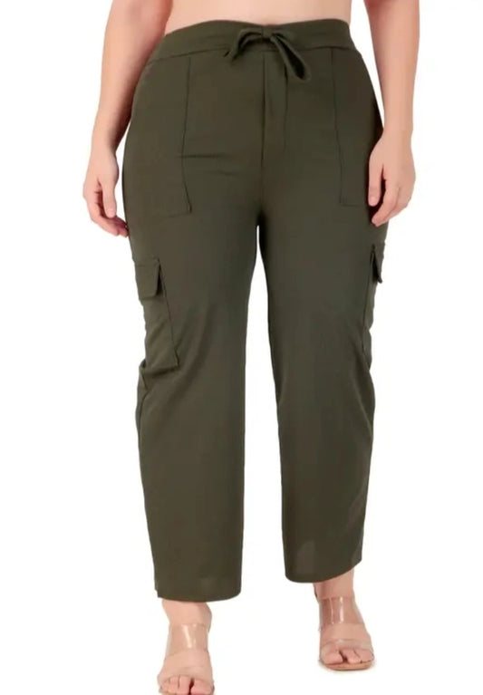 Cotton Blend Straight Fit Trouser for Women