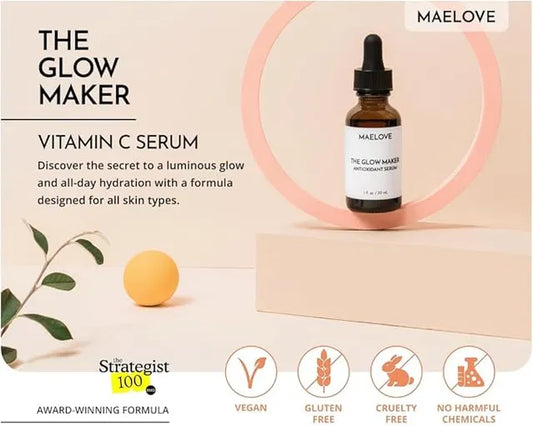 MAELOVE Hydrating Facial Serum with Vitamins C, E.
