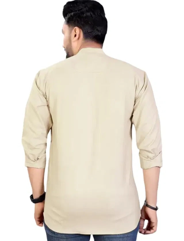 Men's Slim Fit Full Sleeve Cotton Short Kurta